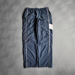 Nike Mini Side Fleece Lined Swoosh Navy Track Sweatpants Medium
